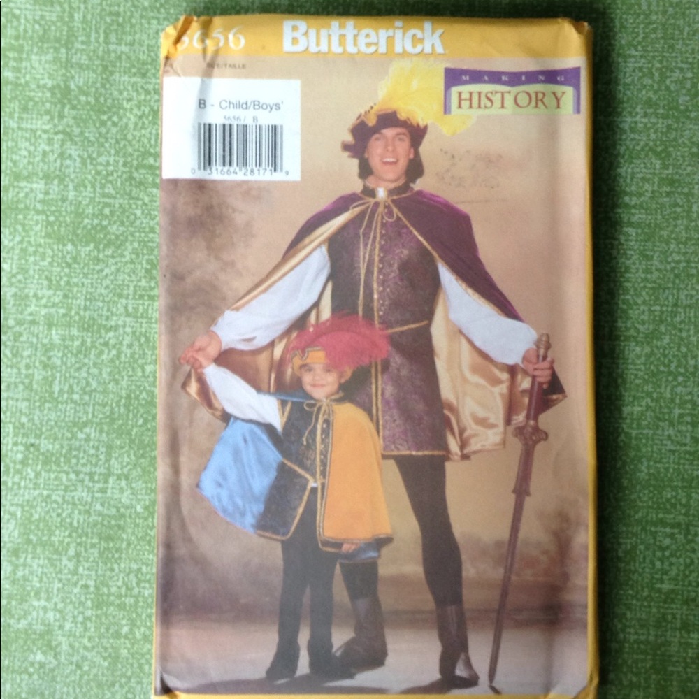 Childs Boys Renaissance Costume Pattern Cape Tunic